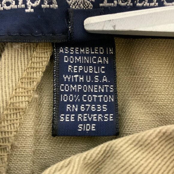 Vintage Ralph Lauren Khaki Cotton Midi Skirt Size 12 Pockets Pleated Front - Picture 4 of 7